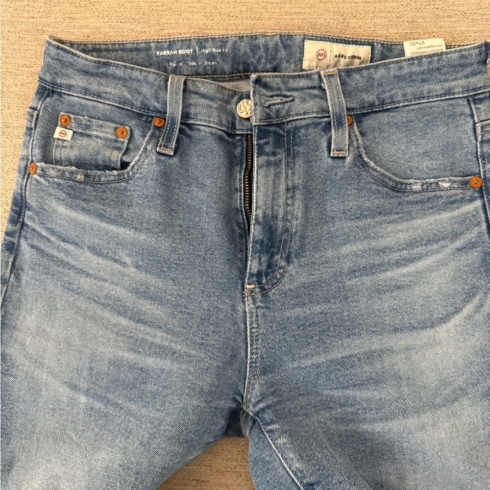 AG Adriano Goldschmied Medium Blue Boot Cut Jeans